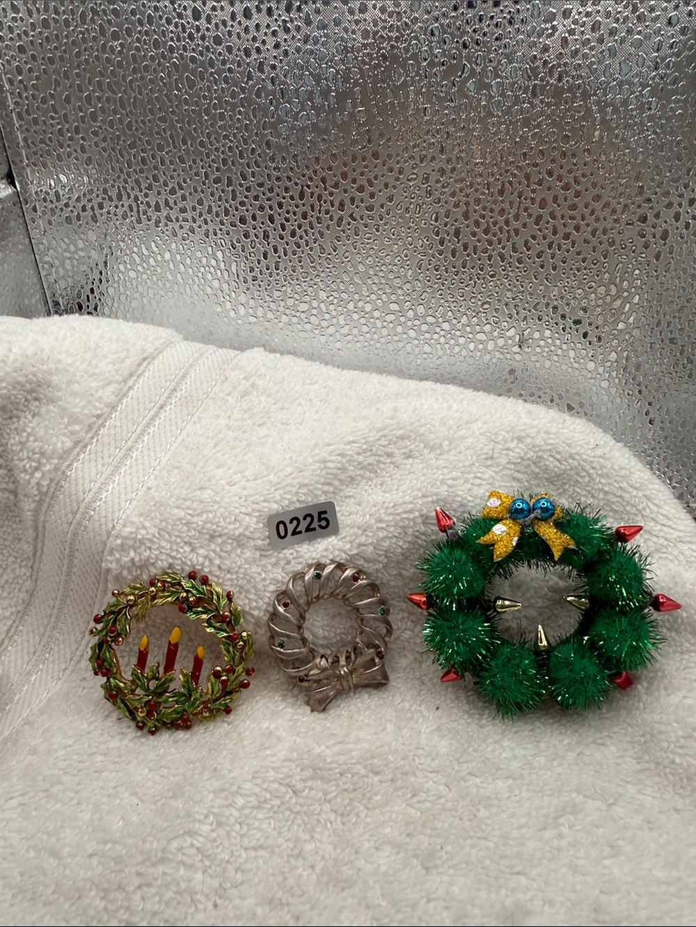 3 Christmas Wreaths, Candle wreath marked Torino